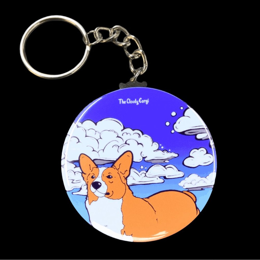 Corgi Dog Psychedelic Cloud Keychain Accessories